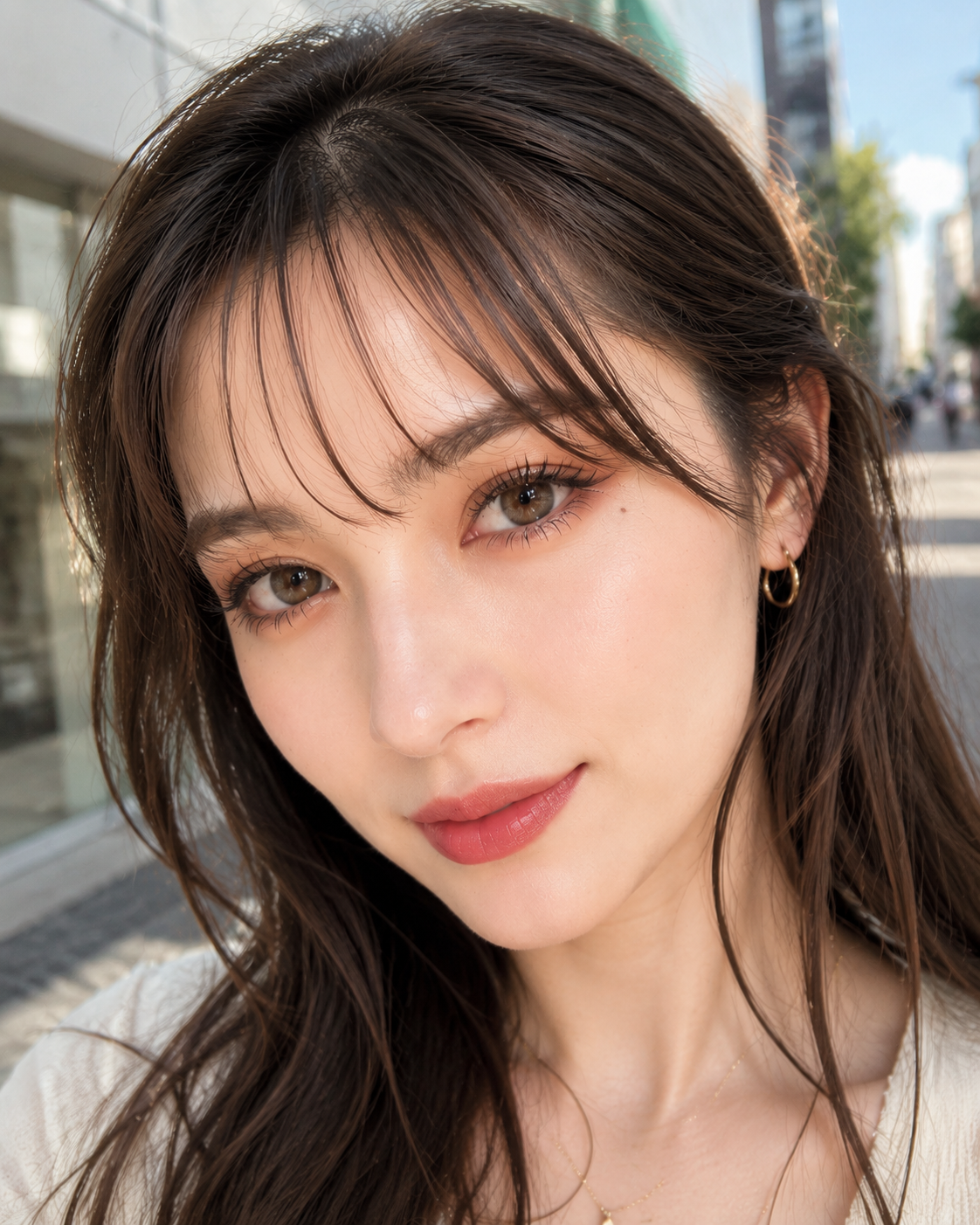 メイク時の女性