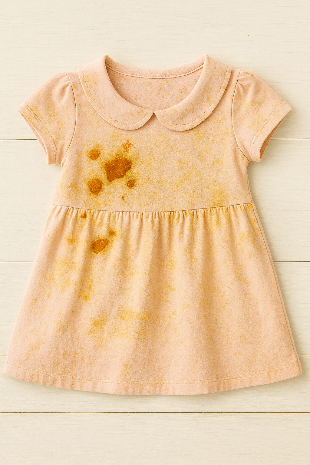 汚れの付いた白いシャツ