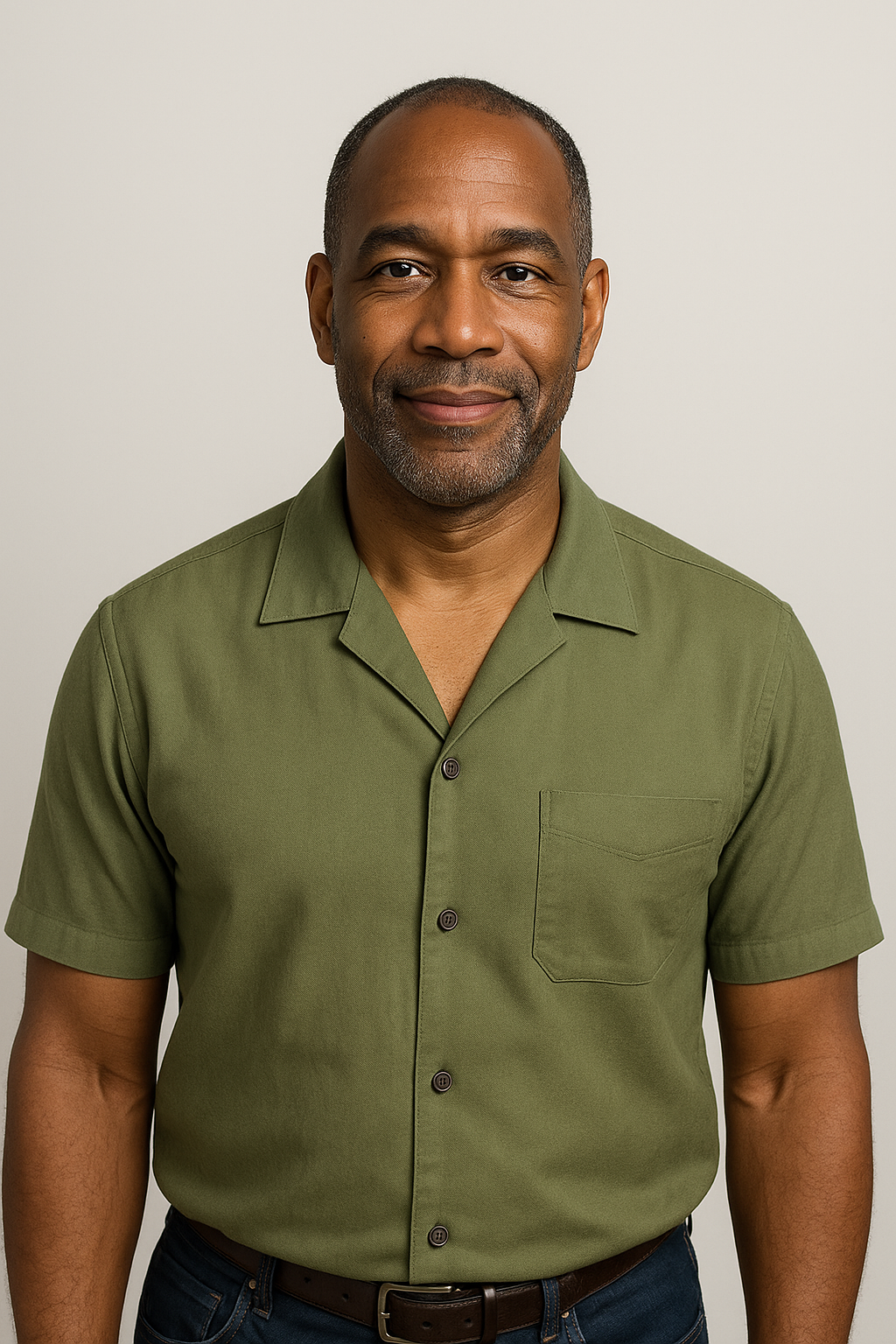 開襟のオープンカラーシャツ